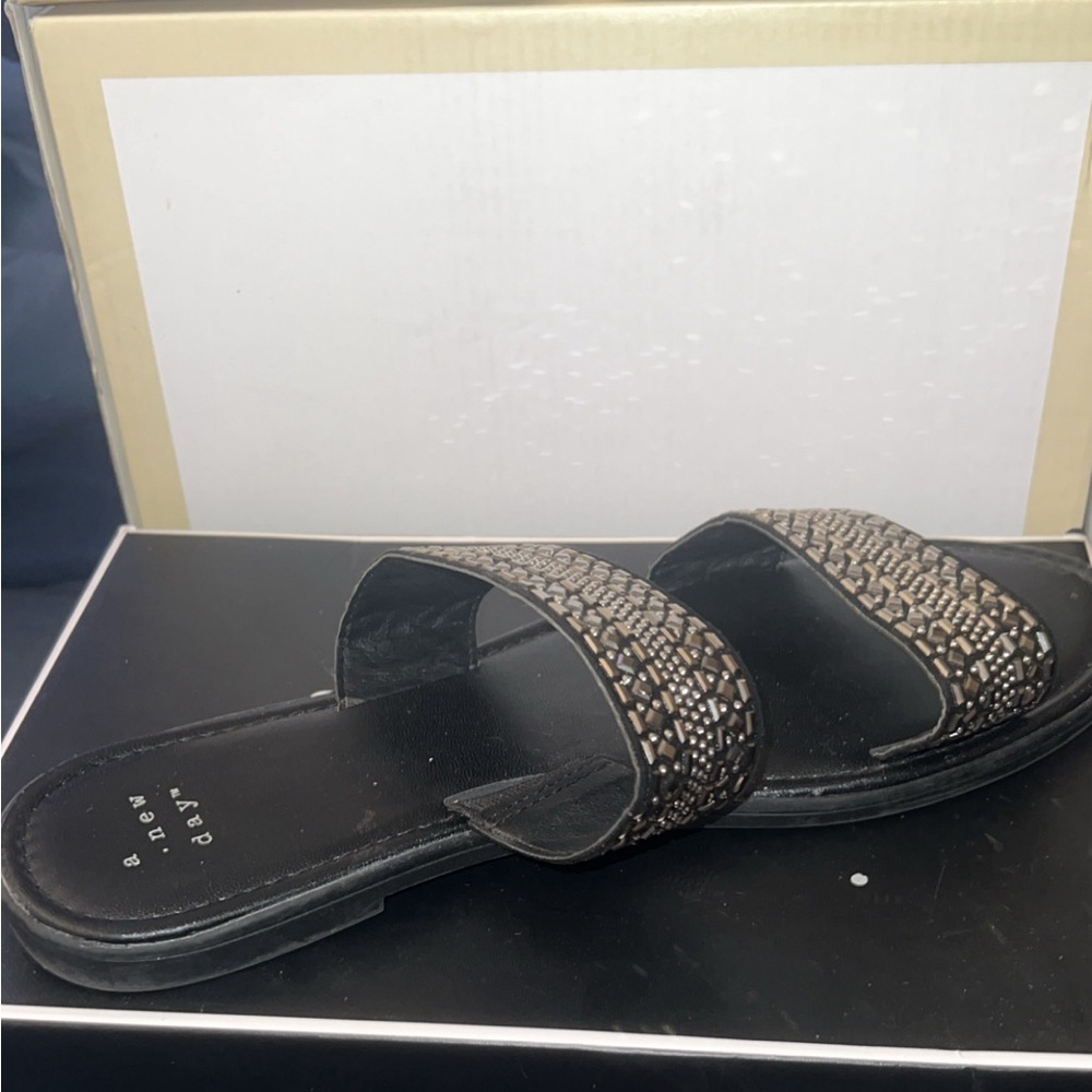 Black jeweled sandals